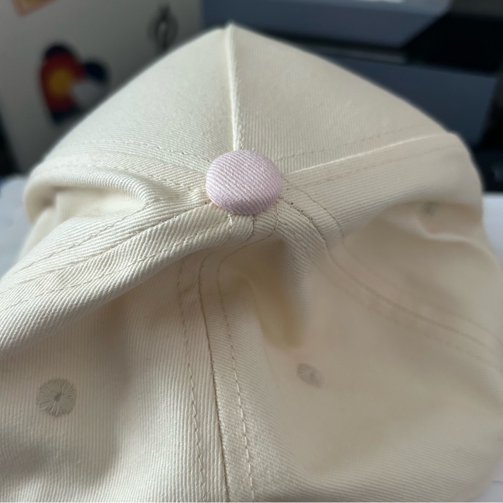 Parke Miami Embroidered Trucker Hat Cream Pink Snapback Adjustable NWOT - Picture 3 of 3